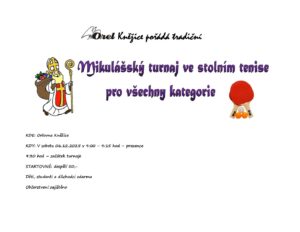 Přečtete si více ze článku Pozvánka na turnaj ve stolním tenise do Kněžic – 6. 12. 2025