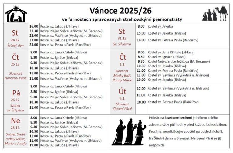 Přečtete si více ze článku Bohoslužby o Vánocích
